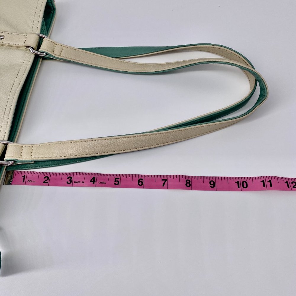 Stone & Co. Donna Mint and Cream Leather Tote Bag - Picture 7 of 8